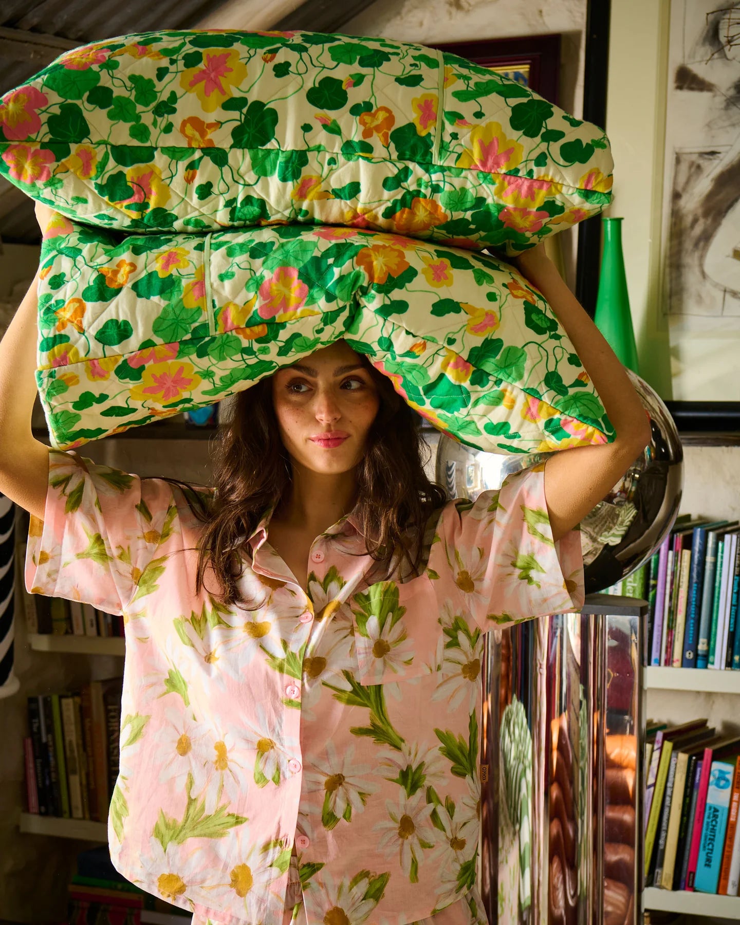 Nasturtium Linen Quilted Pillowcases