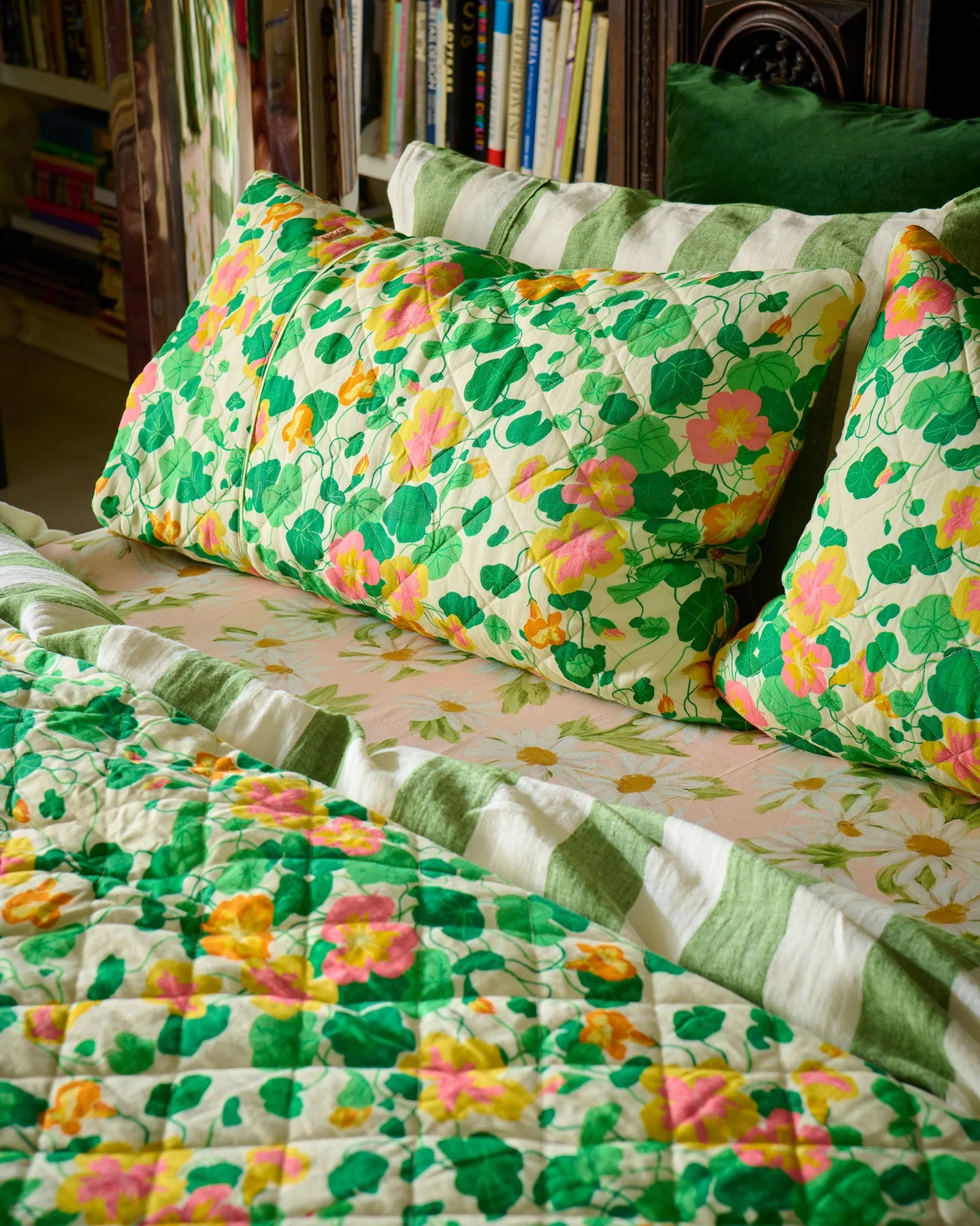 Nasturtium Linen Quilted Pillowcases