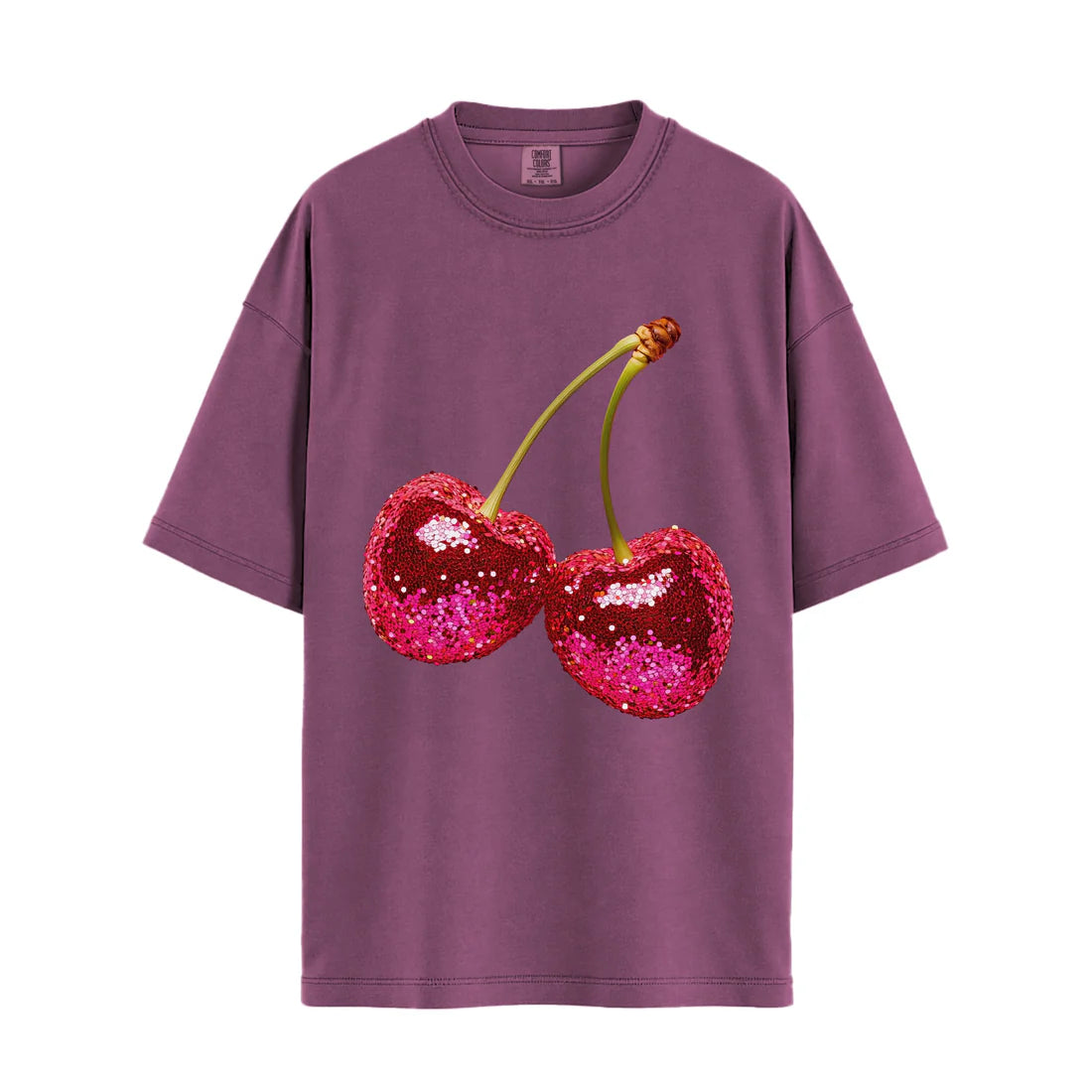 Disco Cherries Relaxed Tee in Berry