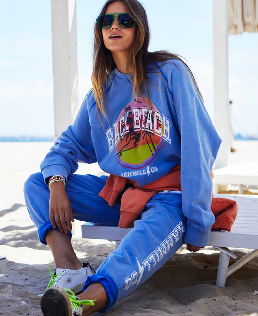 Vintage Beach Sweat in Faded Blue