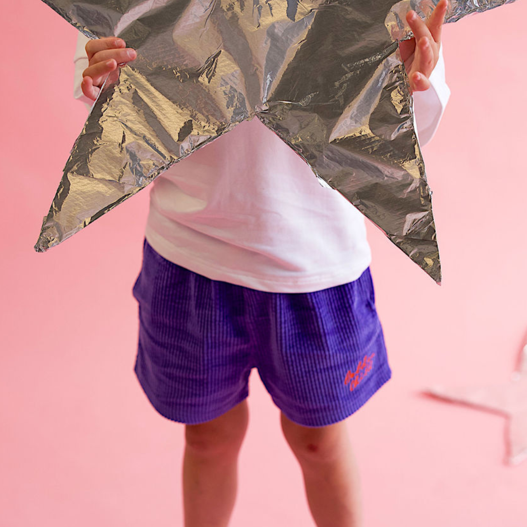 Golden Child Galaxy Cord Shorts  - Purple Haze & Orange