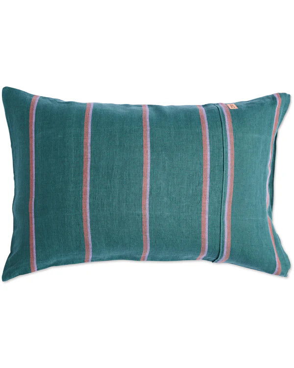 Wakame Crush Stripe Linen Pillowcase Set