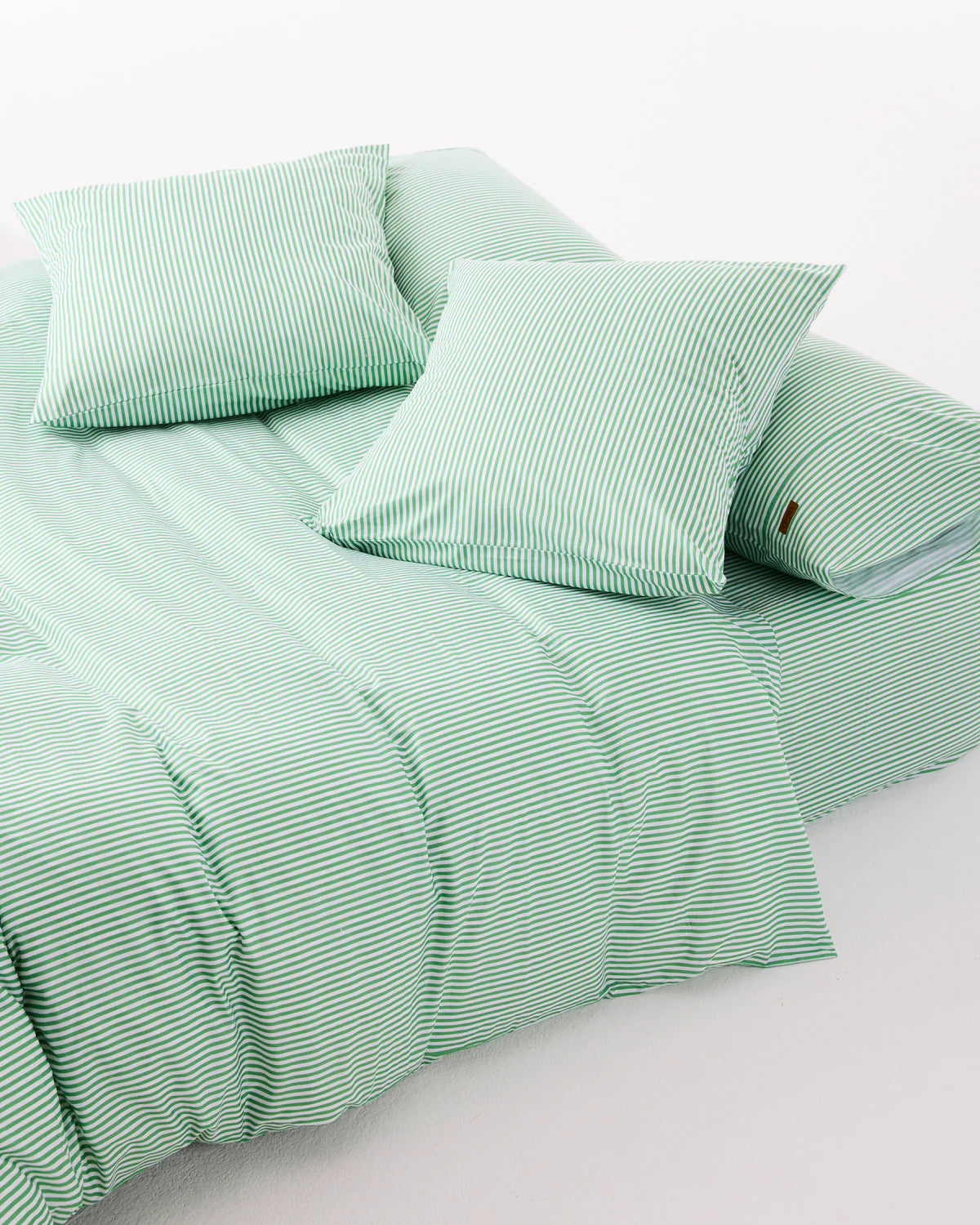 Tarragon Stripe Organic Cotton Euro Pillowcases (Set of 2)