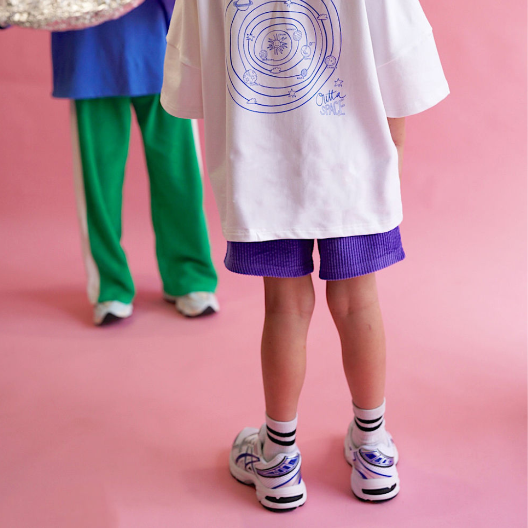 Golden Child Galaxy Cord Shorts  - Purple Haze & Orange