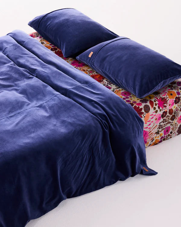 Navy Velvet Pillowcase Set