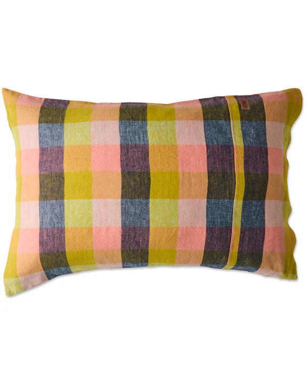 Florida Tartan Linen Pillow Case Set