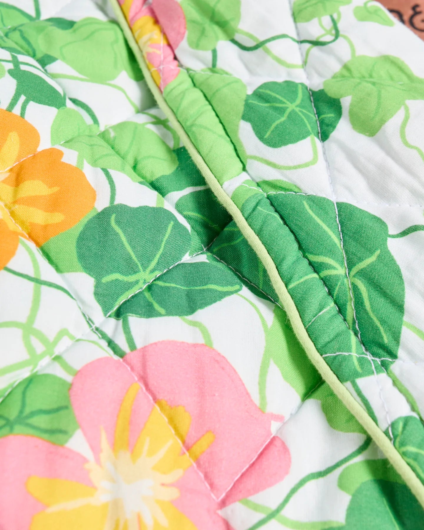 Nasturtium Linen Quilted Bedspread