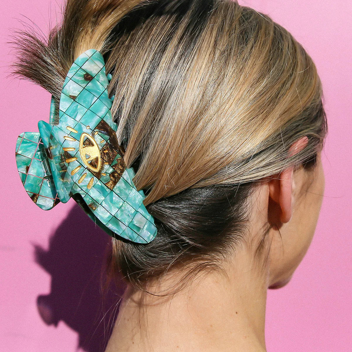Eye Love Hair Clip in Teal