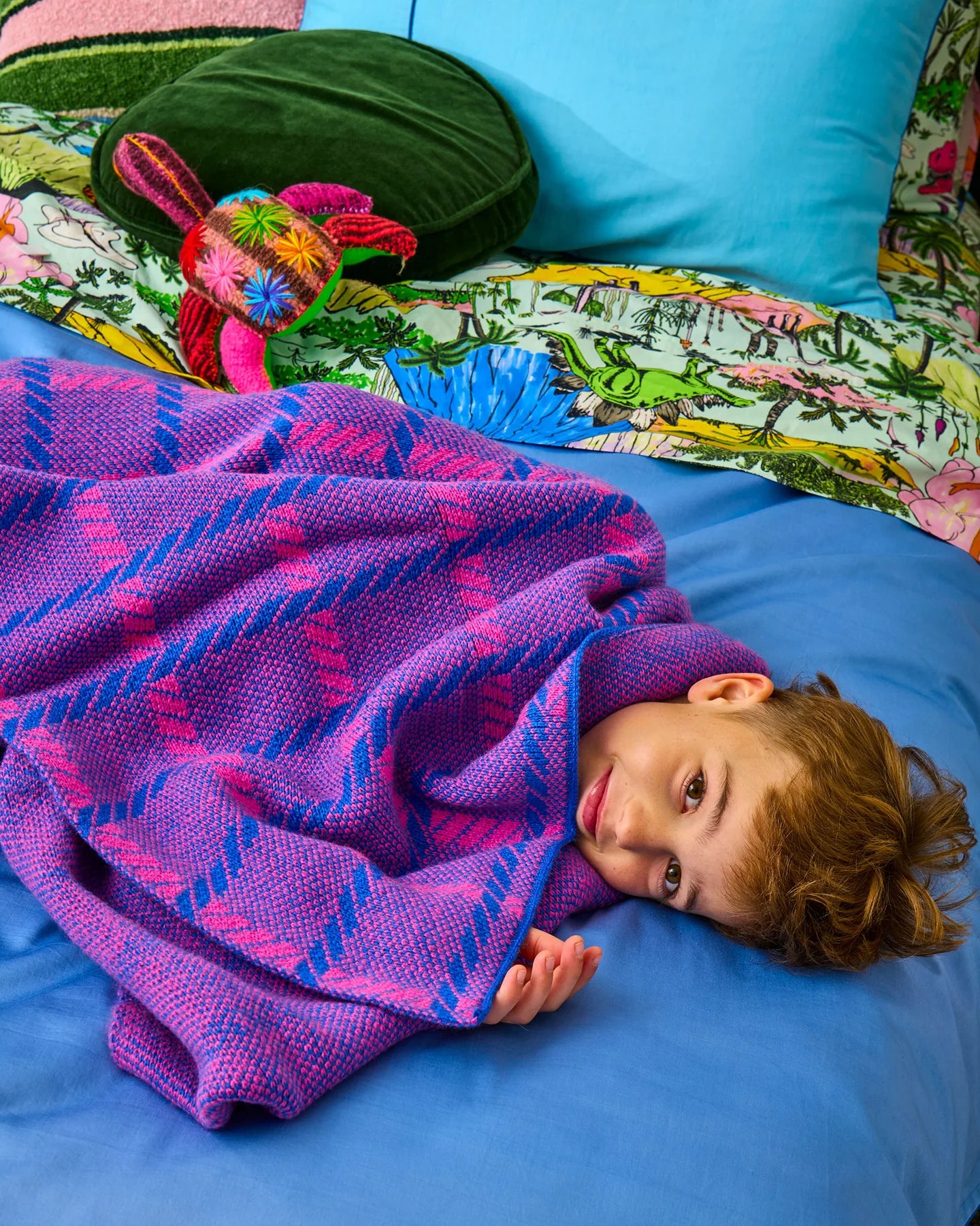 Just Landed - Pink Punch Check Blanket