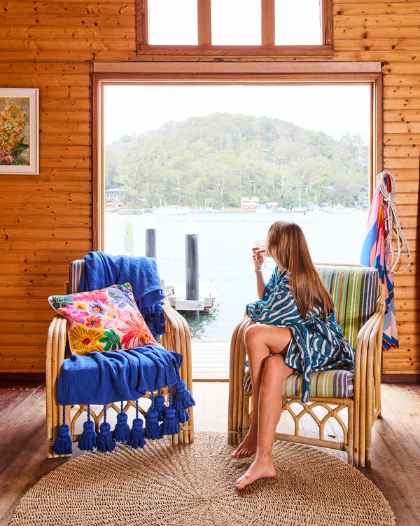 Ultra Marine Tassel Throw