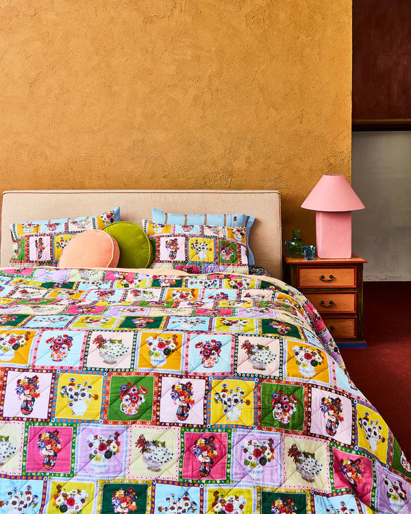 Kip & Co x Margaret Preston Margaret's Vase Organic Cotton Quilted Bedspread