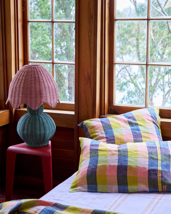 Florida Tartan Linen Pillow Case Set