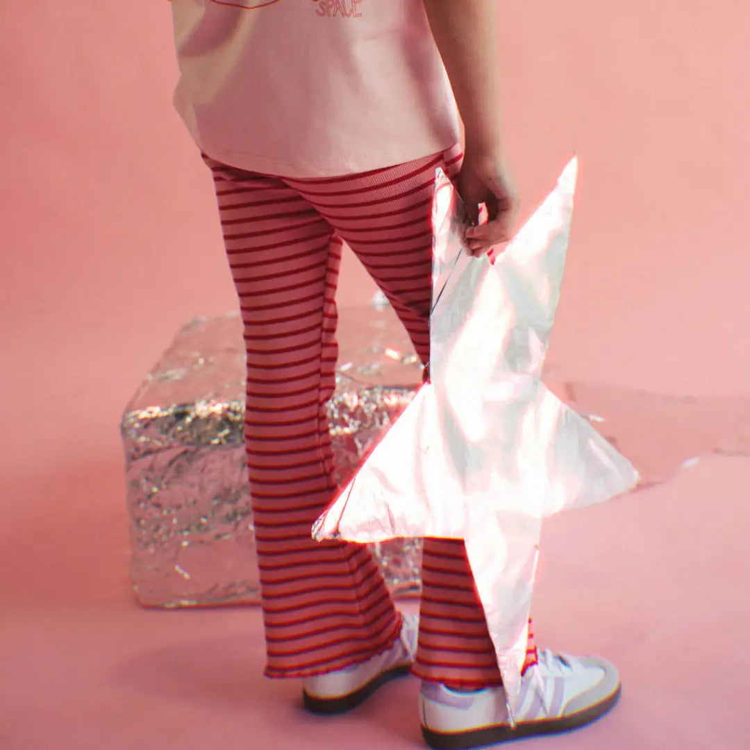 Solar Flare Pants in Pink and Red Stripe