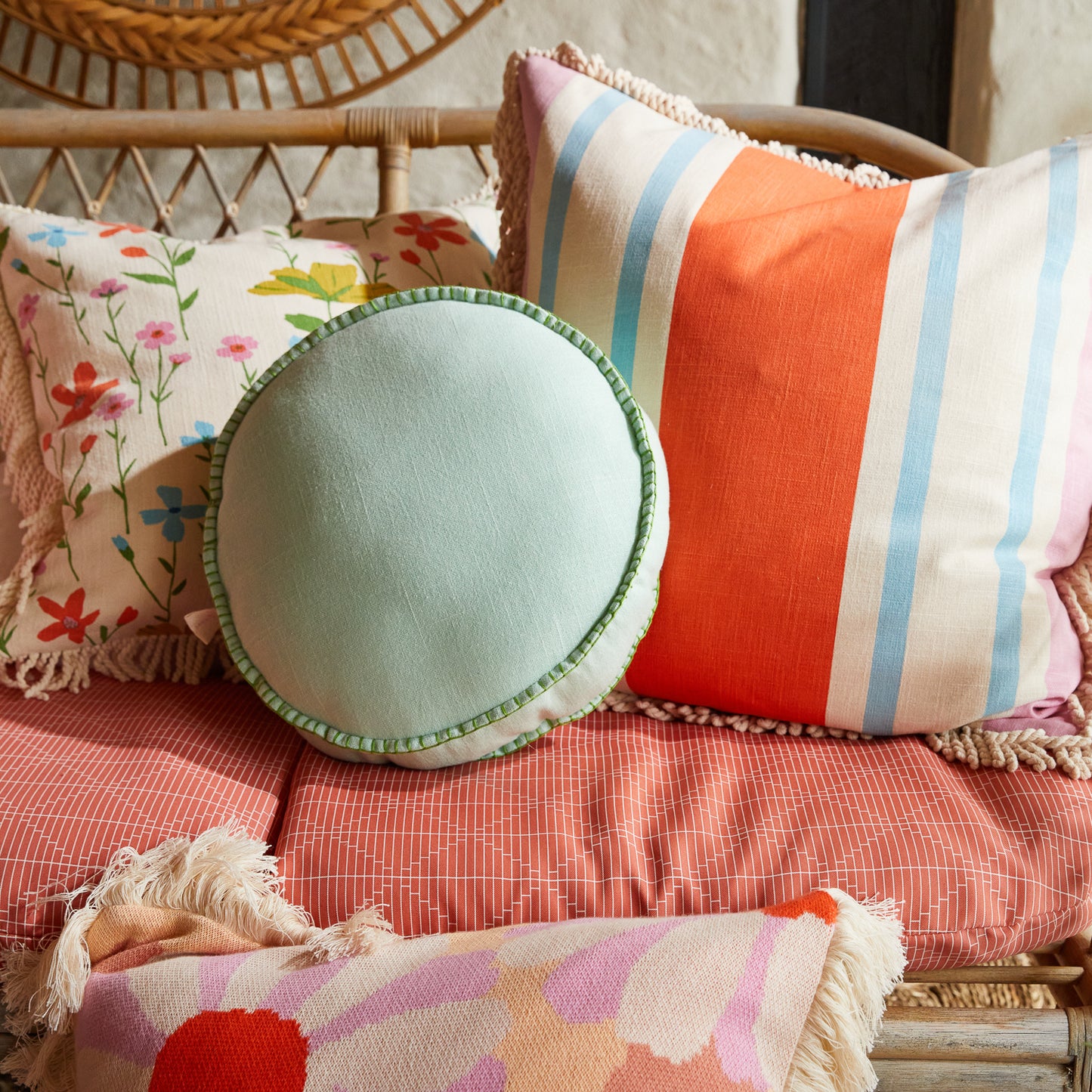 Rylie Round Cushion in Spearmint