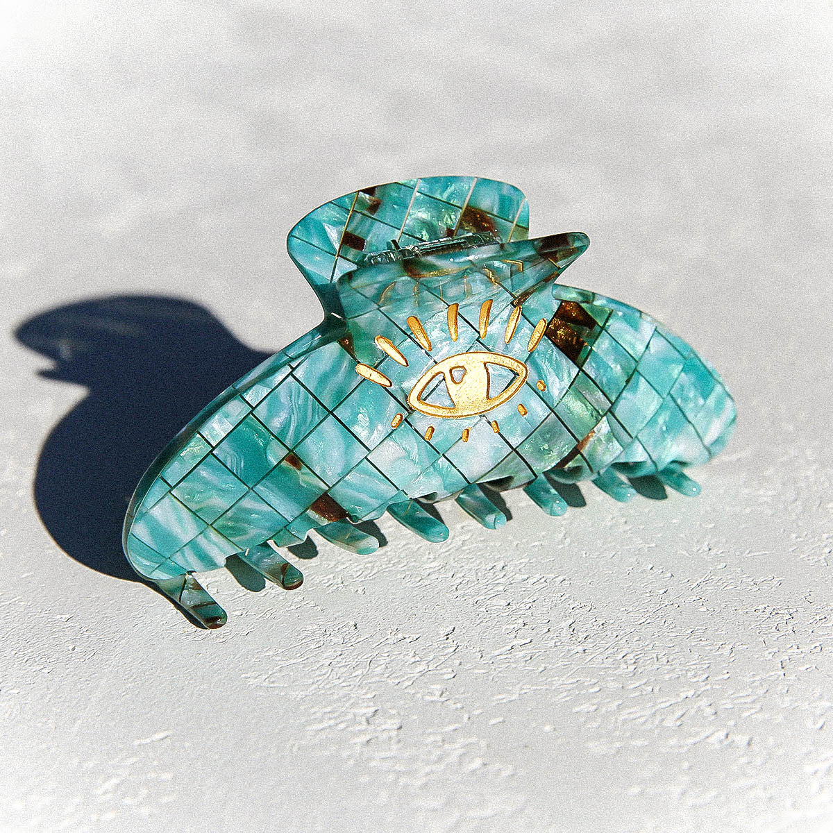 Eye Love Hair Clip in Teal