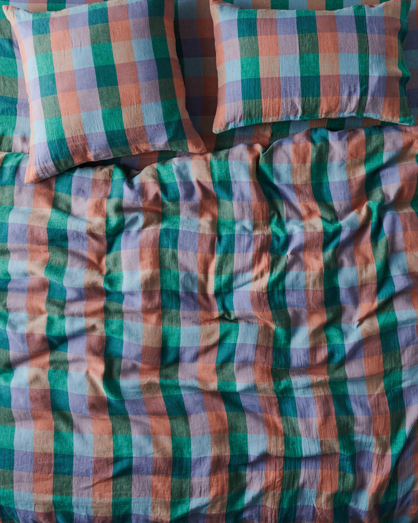 Skyline Tartan Linen Pillowcase Set