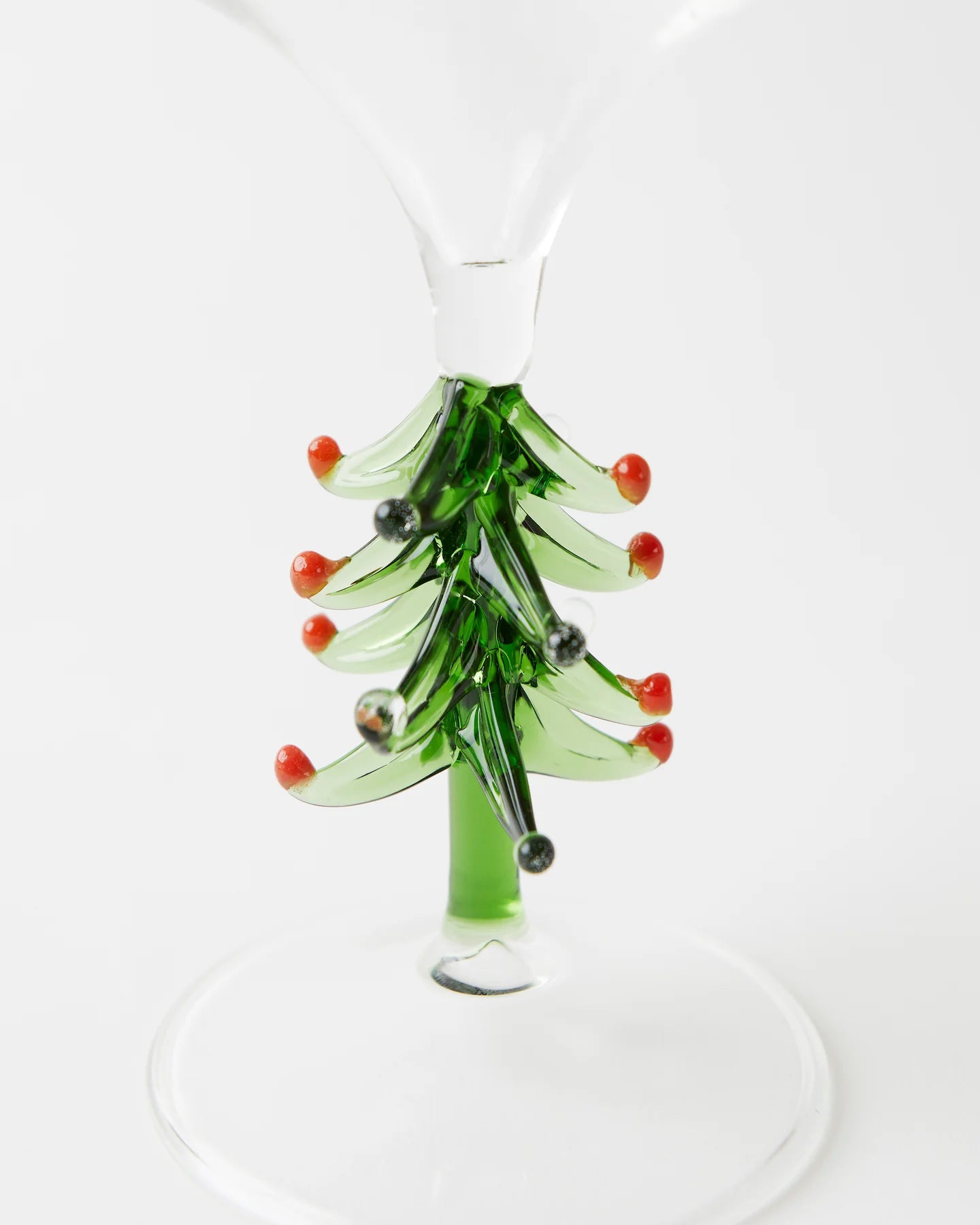 Set of 2 Stemmed Christmas Tree Design Wine Glasses - Hand Painted 14 – Poe  and Company Limited