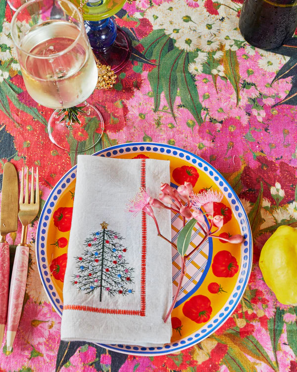 Bush Christmas Linen Round Tablecloth