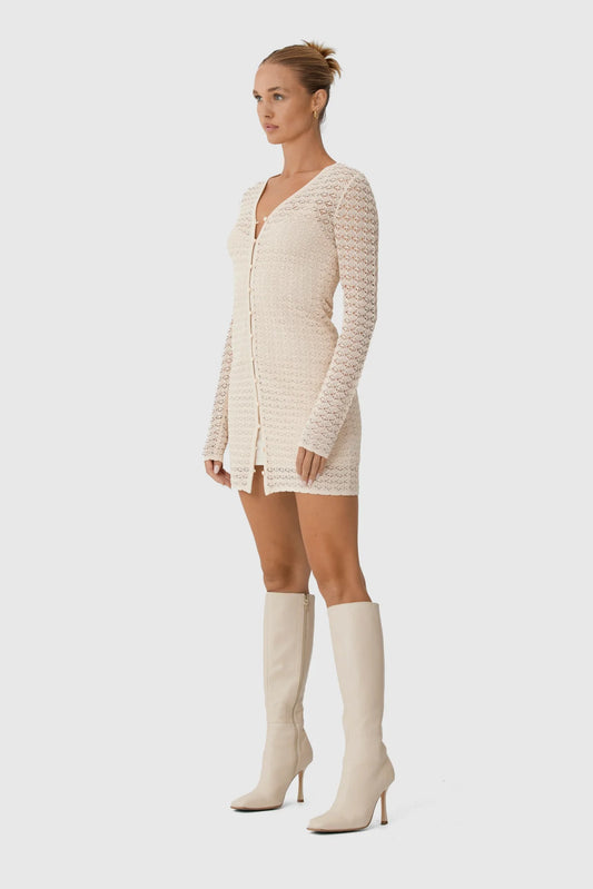 Florence Knit Dress in Ivory