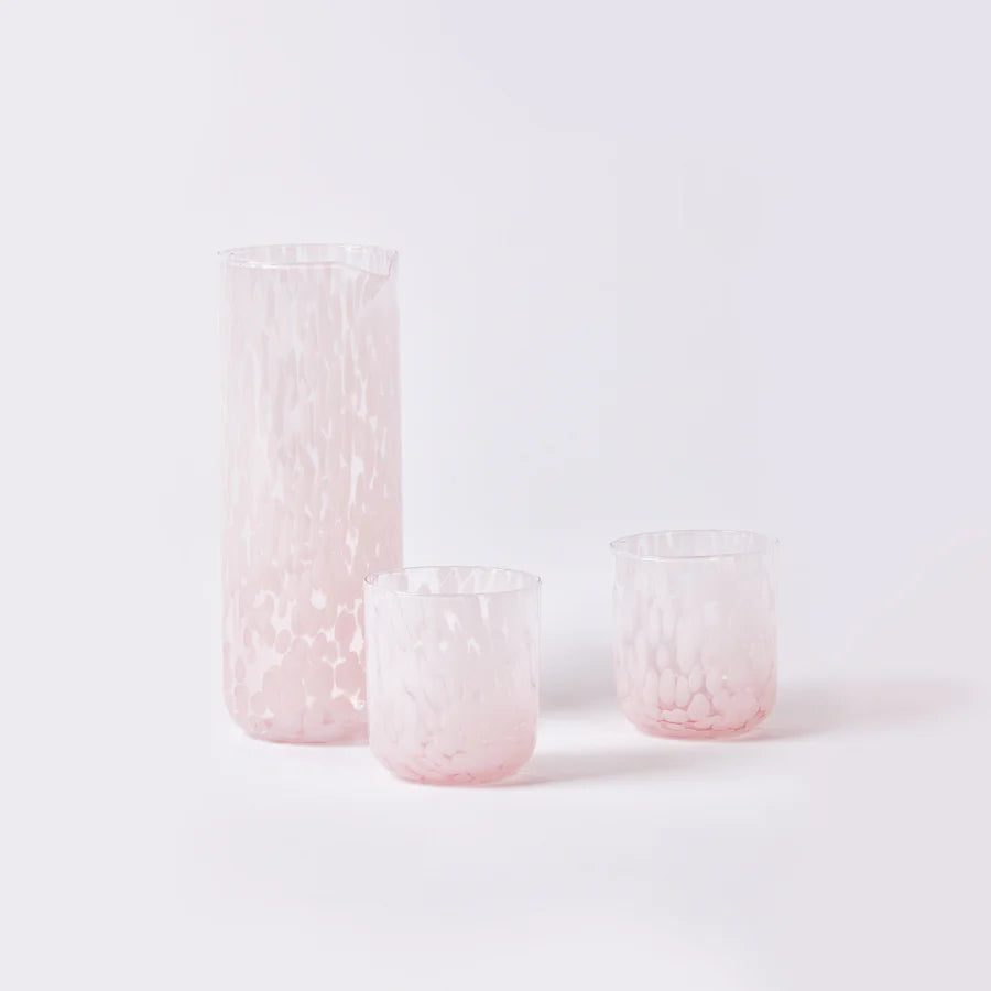 Pink Dots Glass Carafe