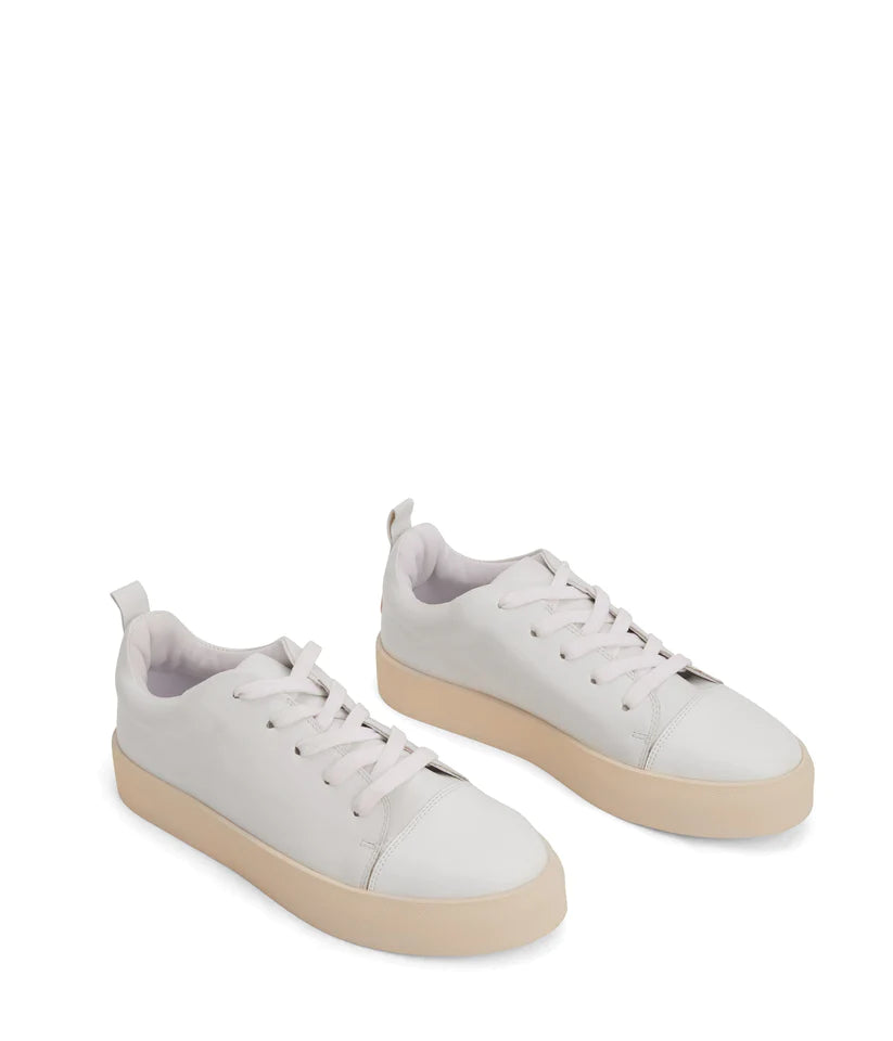 Marci Vegan Leather Sneakers with Pink Detail