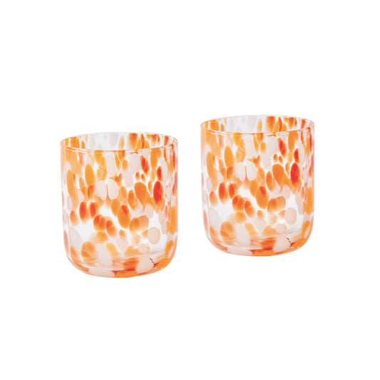 Orange Dots Glass Tumbler