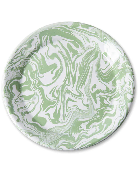 Green Marble Enamel Plate (Set of 2)