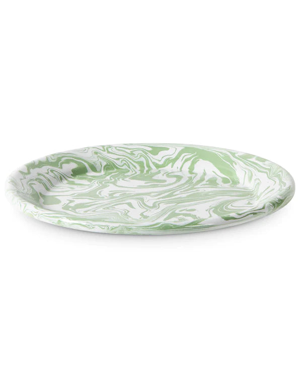 Green Marble Enamel Plate (Set of 2)