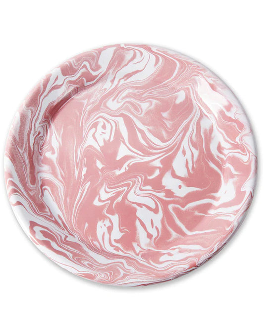 Pink Marble Enamel Plate (Set of 2)