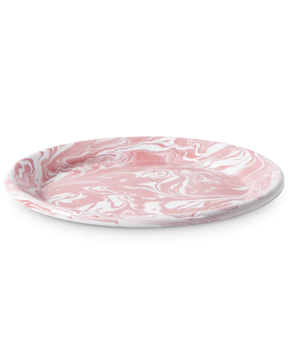 Pink Marble Enamel Plate (Set of 2)