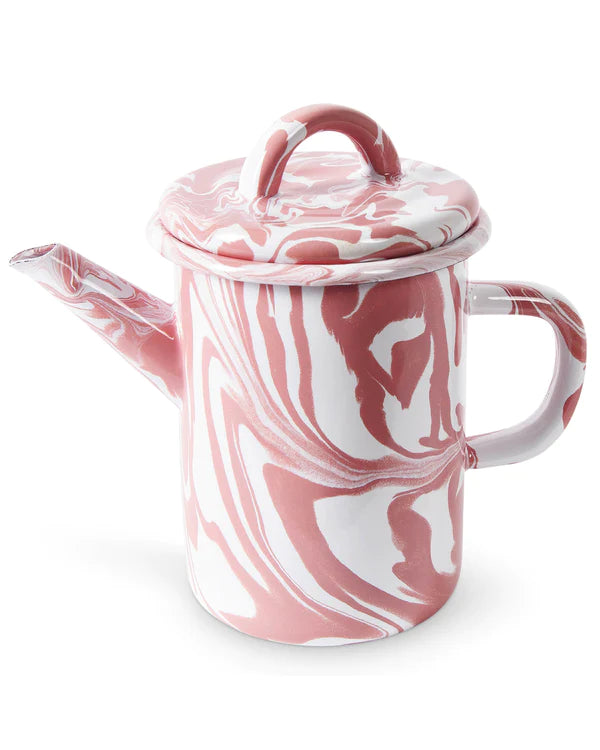 Pink Marble Enamel Teapot