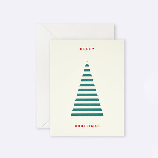 Merry Christmas Pine Stripe Gift Card
