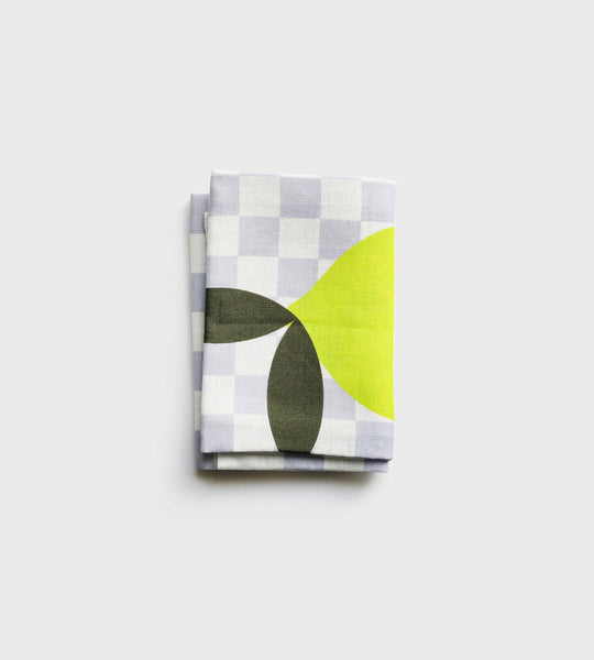 Micro Checkers Lemon Tea Towel
