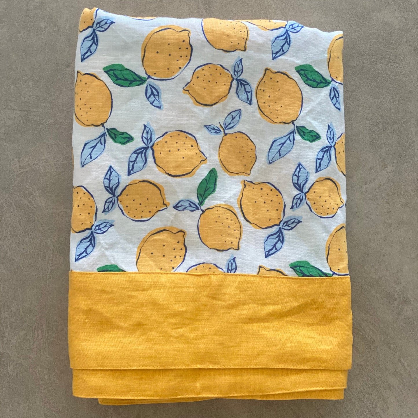 Navy Lemon Tablecloth