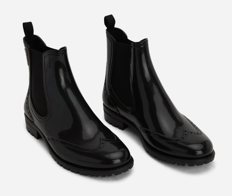 Denver Patent Vegan Rainboots in Black